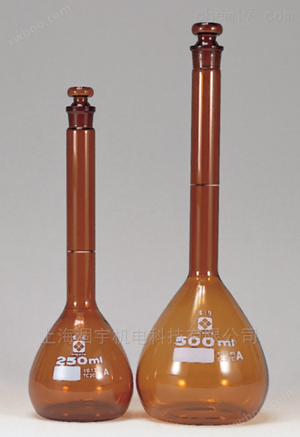进口SIBATA玻璃容量瓶 棕色 茶色 *